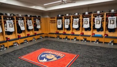 Florida’s locker room before warm ups