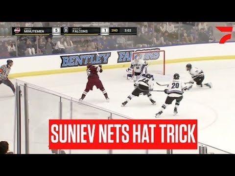 Calgary Flames Prospect Aydar Suniev Nets Hat Trick In UMass Win Over Bentley