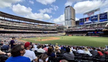 My fiancée and I attended a game at all 30 MLB stadiums this summer. Here are a few of my favorite pictures I have taken of Target Field!