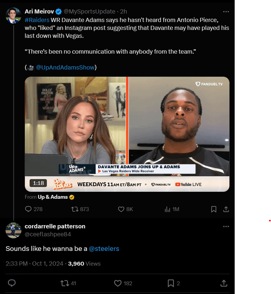 Cordarrelle Patterson doing some recruiting for us