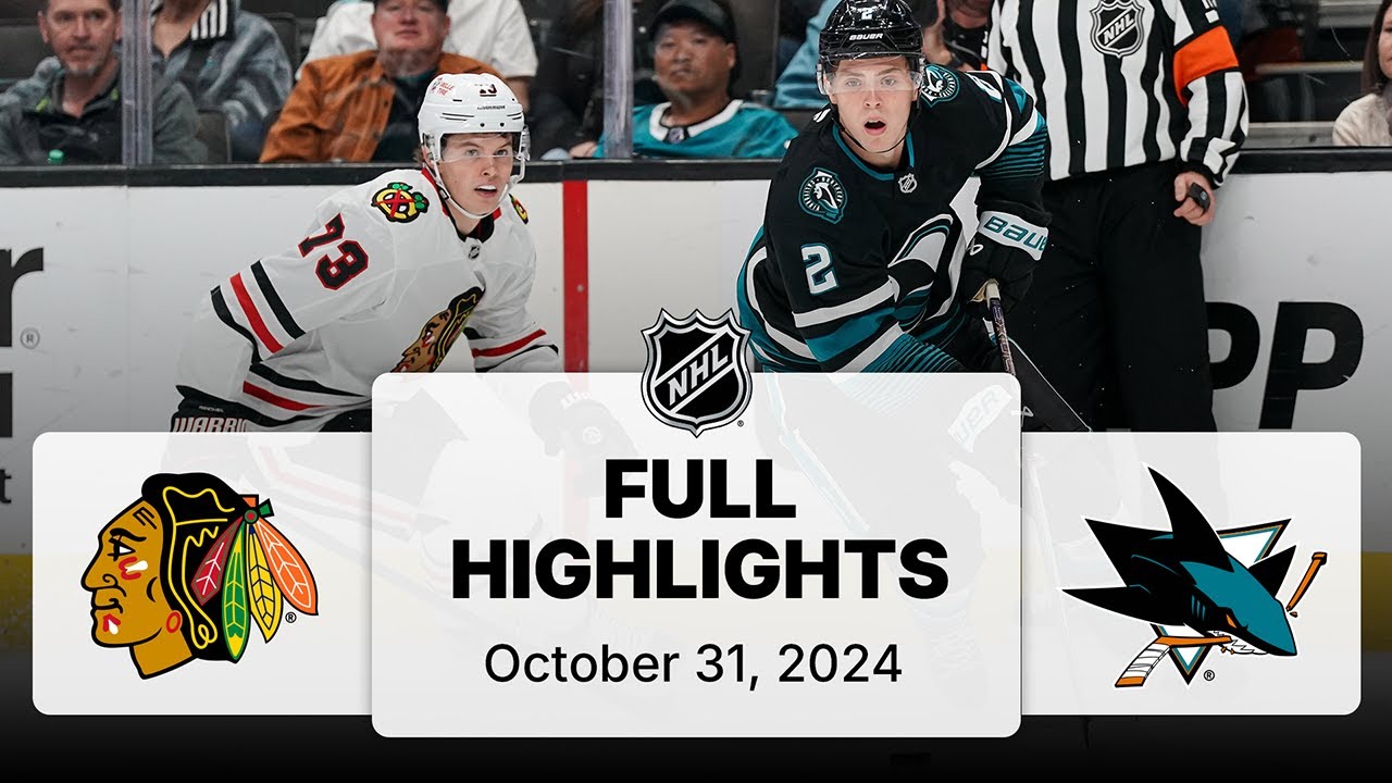 NHL Highlights | Blackhawks vs. Sharks - October 31, 2024