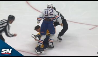 Oilers' Vasily Podkolzin Drops Jeremy Lauzon With Three BOMBS