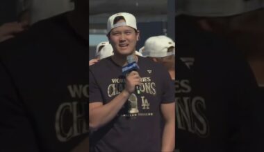Shohei Ohtani speaks at Dodgers World Series Celebration #mlb #baseball #Dodgers