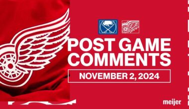 Cam Talbot, Dylan Larkin, Derek Lalonde Post Game Comments vs. BUF | Nov. 2, 2024