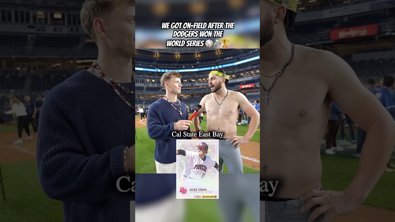 Interviewing Dodgers players after they won the World Series…🤯💍⚾️ #shorts