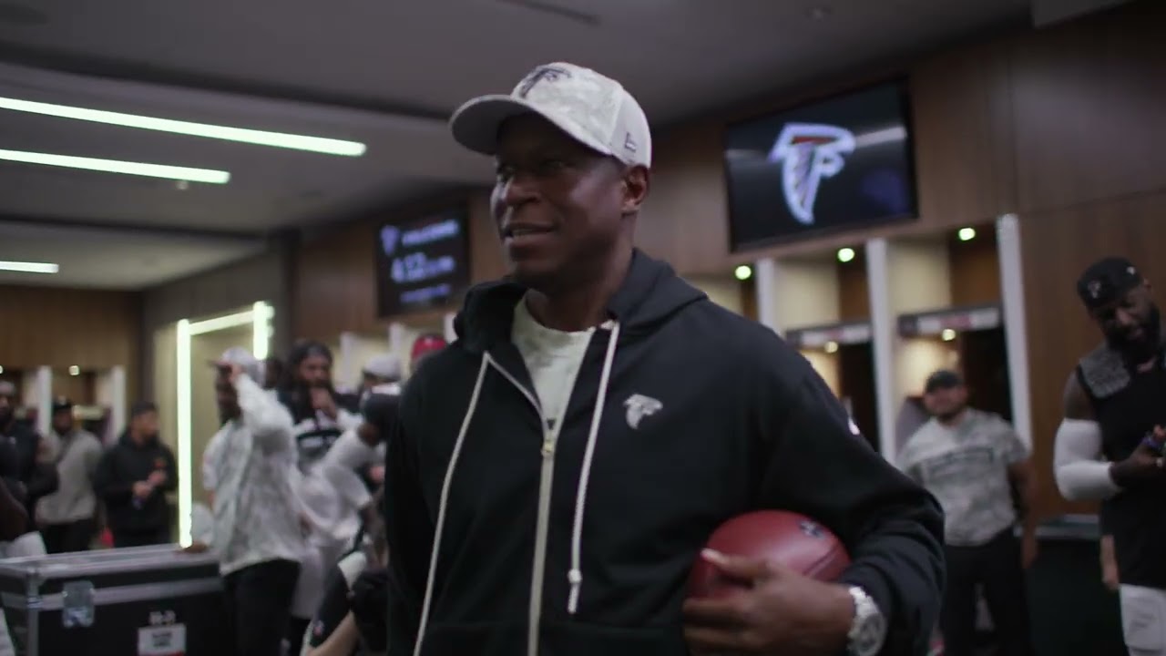 Atlanta Falcons locker room speech after conference win against Dallas Cowboys | NFL