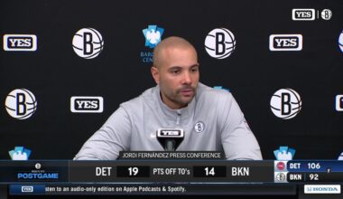 Head Coach Jordi Fernández after the Nets' loss against the Pistons