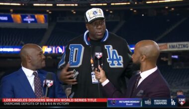 MLB Tonight | Magic Johnson "GOES CRAZY" as Dodgers beat Yankees 7-6 and are World Series Champions