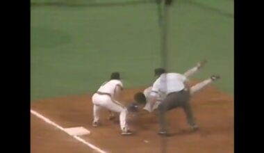Bobby Ojeda Faceplants as He Blows Tire Going For Triple (9-5-90)