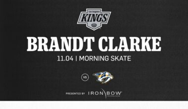 Defenseman Brandt Clarke | 11.04 LA Kings Morning Skate ahead of Nashville Predators game