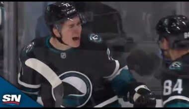 Sharks' Macklin Celebrini Flips In Backhand Feed From Mikael Granlund For Second Career NHL Goal