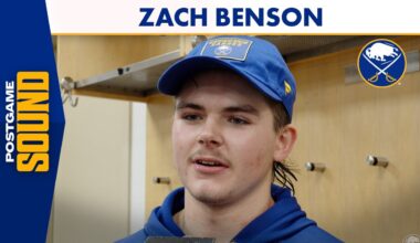 Zach Benson After Scoring In Buffalo Sabres' 6-1 Win Over New York Rangers At Madison Square Garden
