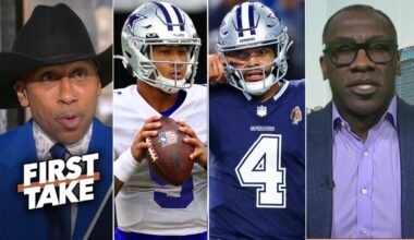 FIRST TAKE | The fate of QB Dak Prescott in jeopardy - Shannon on Cowboys weight Trey Lance start