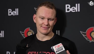 Michael Amadio, Linus Ullmark, Brady Tkachuk, Travis Green Postgame Media vs BOS