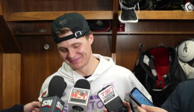 Shane Pinto, Tim Stützle, Travis Green Media Availability Nov. 11