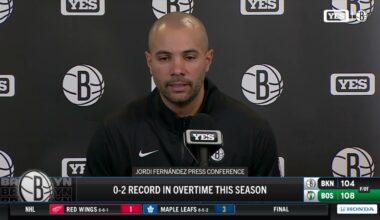 Head Coach Jordi Fernández after Nets fall in OT