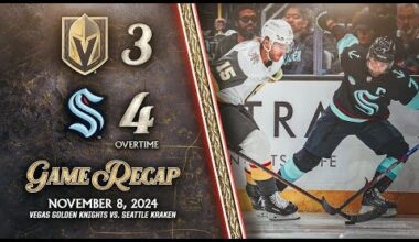 HIGHLIGHTS | Vegas Golden Knights 3, Seattle Kraken 4 | Nov. 8, 2024