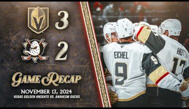 HIGHLIGHTS | Vegas Golden Knights 3, Anaheim Ducks 2 | Nov. 13, 2024