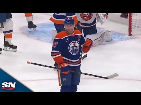 Oilers' Connor McDavid Finishes Ryan Nugent-Hopkins' Pretty No-Look Feed