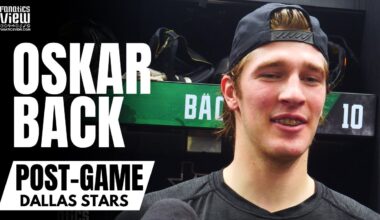 Oskar Back Reacts to Scoring First Ever NHL Goal for Dallas Stars Against Boston | Stars Post-Game