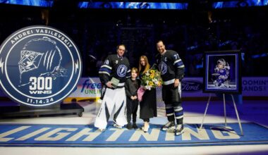 Vasilevskiy's 300th Win Ceremony