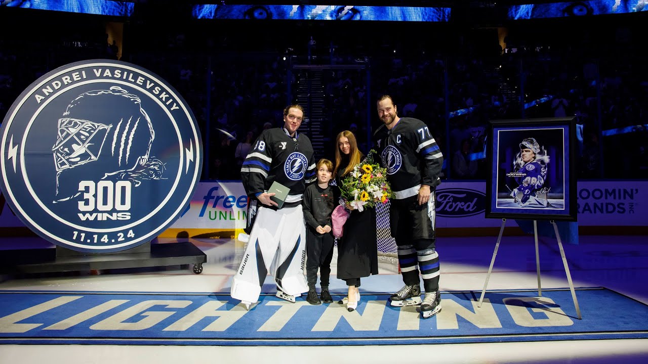 Vasilevskiy's 300th Win Ceremony