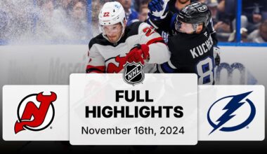 NHL Highlights | Devils vs. Lightning | November 16, 2024