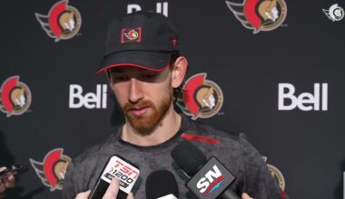 Claude Giroux, Jake Sanderson, Travis Green Postgame Media vs CAR