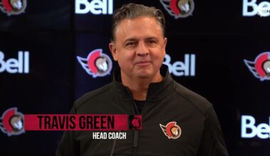 Tim Stützle, Thomas Chabot, Travis Green Pregame Media vs EDM