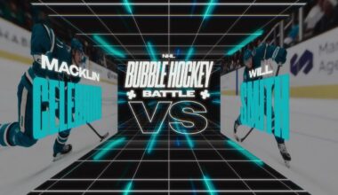 Celebrini, Smith go head to head in bubble hockey