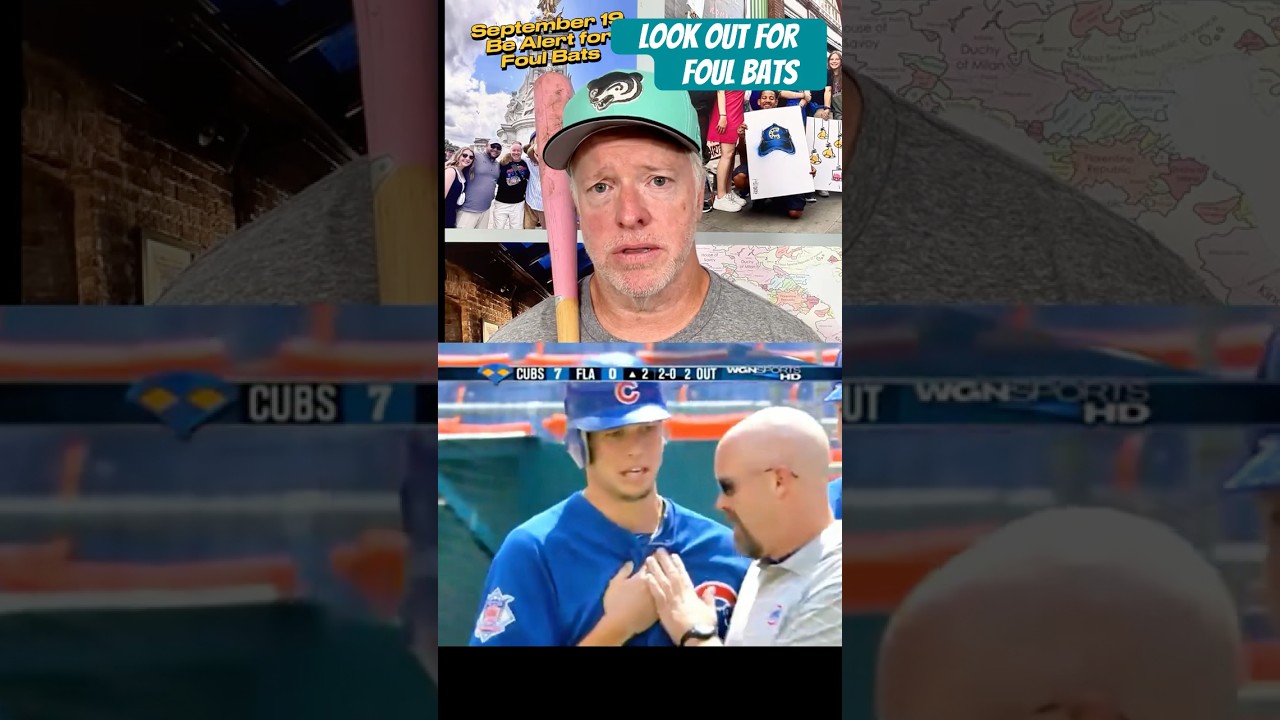 Look out for foul bats #baseballhistory #baseballtrivia #cubs #tylercolvin #marlins