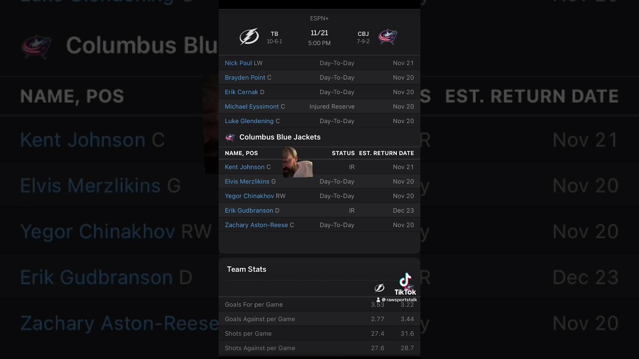 Columbus Blue Jackets VS Tampa Bay Lightning :Free NHL Betting info for 11/21/24