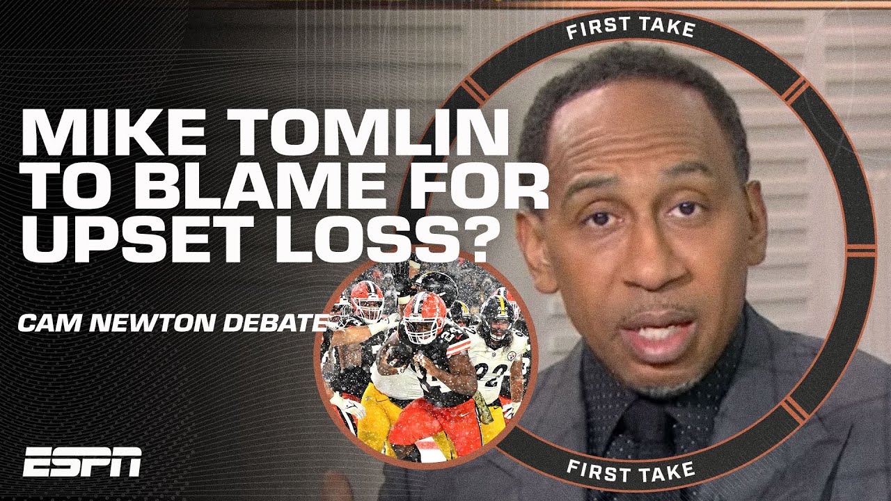 FULL REACTION to Steelers-Browns 🚨 Stephen A. CALLS OUT Cam Newton on Russell Wilson | First Take