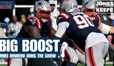 Patriots OL Mike Onwenu says Cole Strange has put on AT LEAST 10 pounds of muscle | Jones & Keefe