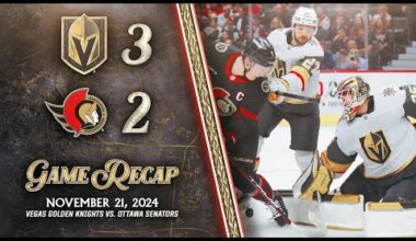 HIGHLIGHTS | Vegas Golden Knights 3, Ottawa Senators 2 | Nov. 21, 2024