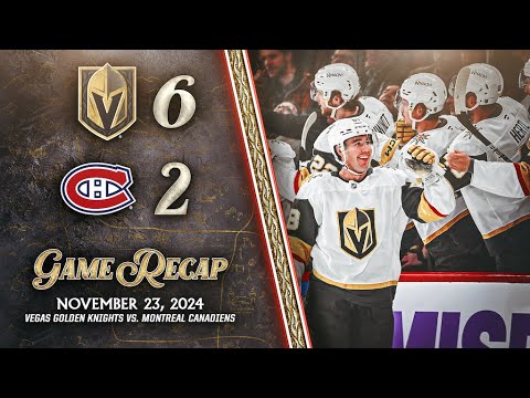 HIGHLIGHTS | Vegas Golden Knights 6, Montréal Canadiens 2 | Nov. 23, 2024