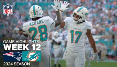 New England Patriots vs. Miami Dolphins Game Highlights | NFL 2024 Season Week 12