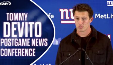 Tommy DeVito on Baker Mayfield's celebrating referencing his hand gesture in Giants' loss | SNY