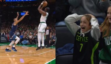 Jaylen Brown ON FIRE hits 5 straight threes to start the game vs Timberwolves