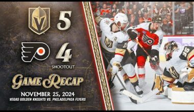 HIGHLIGHTS | Vegas Golden Knights 5, Philadelphia Flyers 4, SO | Nov. 25, 2024