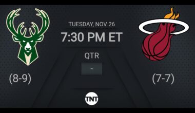 Milwaukee Bucks @ Miami Heat | #EmiratesNBACup on TNT Live Scoreboard