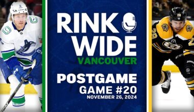 RINK WIDE POST-GAME: Vancouver Canucks at Boston Bruins | Game 20 - Nov. 26, 2024