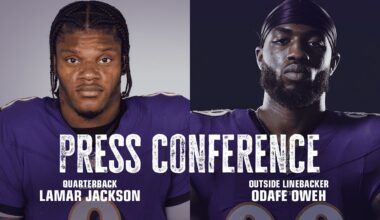 Lamar Jackson, Odafe Oweh Media Availability | Baltimore Ravens