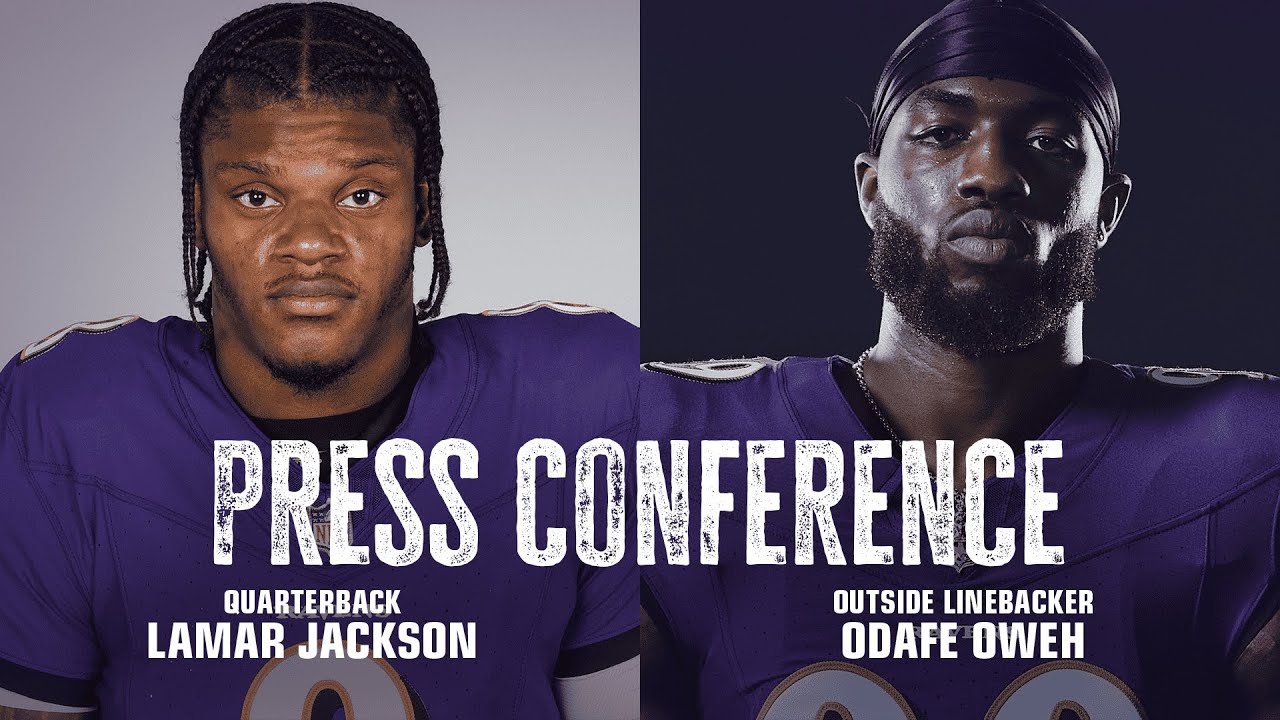 Lamar Jackson, Odafe Oweh Media Availability | Baltimore Ravens