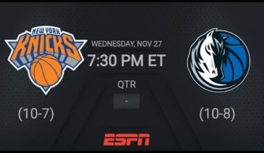 New York Knicks @ Dallas Mavericks | NBA on ESPN Live Scoreboard