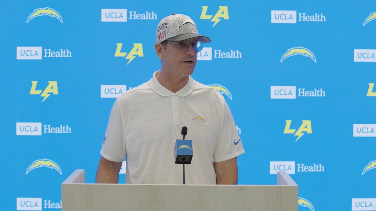 Jim Harbaugh On Kirk Cousins & Falcons | LA Chargers