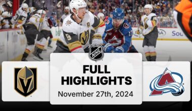 NHL Highlights | Golden Knights vs. Avalanche | November 27, 2024