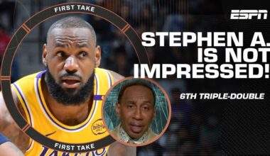Stephen A.‘s DISAPPOINTED in his Knicks & ISN’T impressed by LeBron’s 6th triple-double | First Take