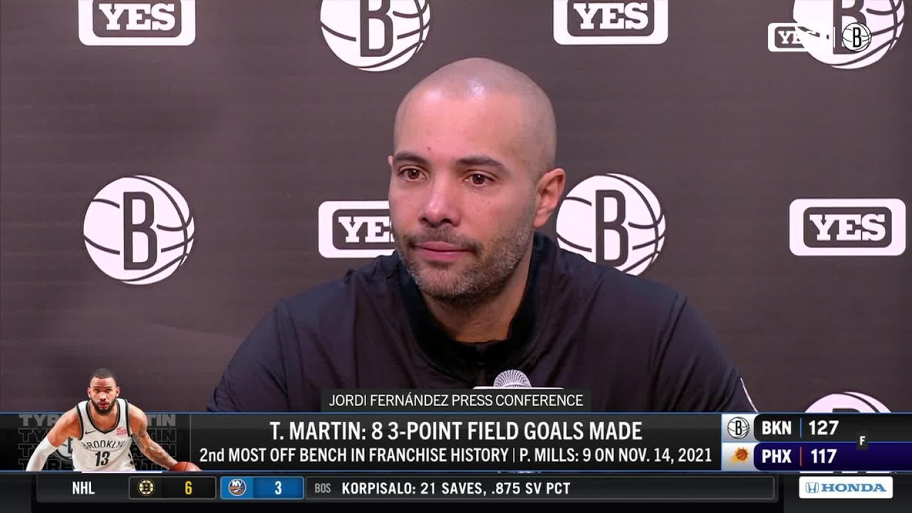 Head Coach Jordi Fernández after the Nets' win