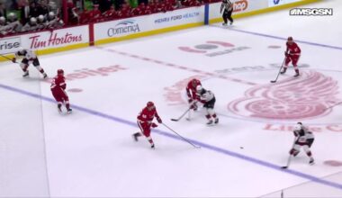 Stefan Noesen scores a goal against the Detroit Red Wings